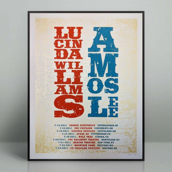 Lucinda Williams & Amos Lee summer 2011 tour poster