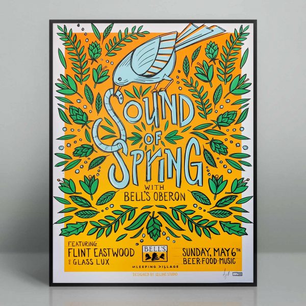 Sound of Spring beer, food and music event poster from Sleeping Village in Chicago, Illinois
