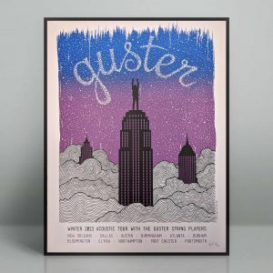 Guster concert tour poster (blue/purple variant) from the 2013 Acoustic Tour