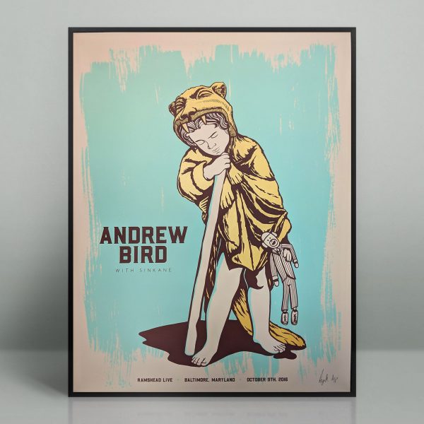 Andrew Bird concert poster, Ramshead Live, Baltimore, Maryland