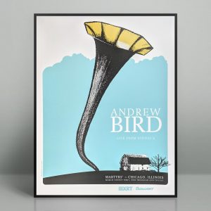 Hand silk screened Andrew Bird poster for the March 21st, 2012 WXRT Live from Studio X performance at Martyrs' in Chicago, Illinois