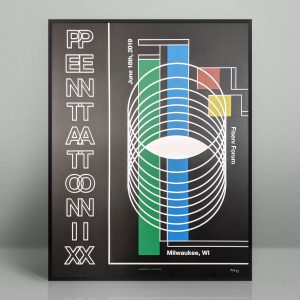 Pentatonix concert poster for the June 18th 2019 performance at the Fiserv Forum in Milwaukee, Wisconsin.
